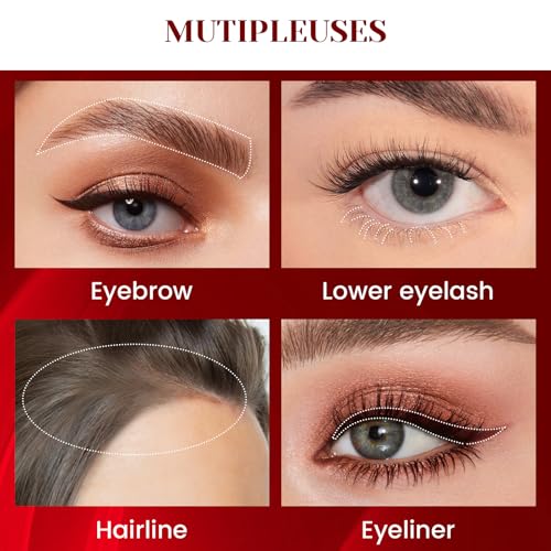 Eyebrow Pen with 2 Pack Eyebrow Pen Set, Waterproof and Long-Lasting Microblading Eyebrow Pencil for Natural Fuller-Looking Brow, Quick-Dry Eyebrow Pencils with Double-Brush Tip for Women (Dark Brown)