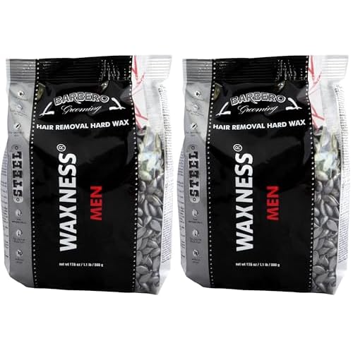Waxness Wax Necessities Barbero Grooming Hard Wax Steel for Men 1.1 Pounds (Pack of 2)