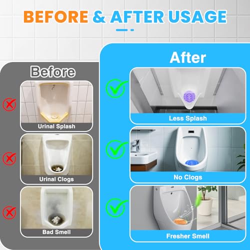 48-Pack Urinal Deodorizer Screens with 100 Gloves | 4 Scents