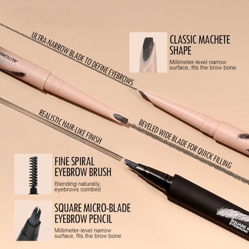 Waterproof Eyebrow Pencil Set - Microblading Pen with Brush (2 Pc)