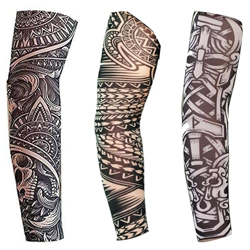 Temporary Tattoo Sleeves - 3 Pack Tribal Hawaiian Pirate Design