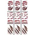 9pcs Halloween zombie makeup Fake Bloody Wound Stitch Scar Waterproof Temporary Tattoo Sticker Halloween Masquerade Prank Makeup Props