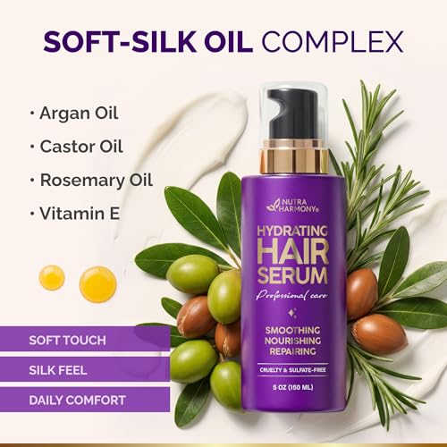Hydrating Hair Serum for Dry & Frizzy Hair – Anti-Frizz Leave-In Treatment 5 oz