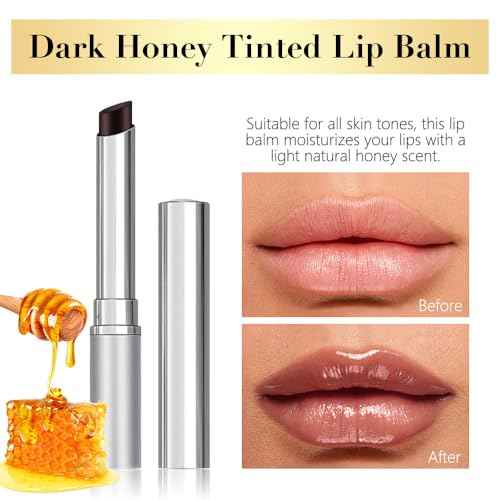 Honey Lipstick Tinted Lip Balm, Sheer Hydrating Lip Stain for All Skin Tones, Natural Lightweight Lips Gloss Makeup for Women, Vegan & Cruelty-Free