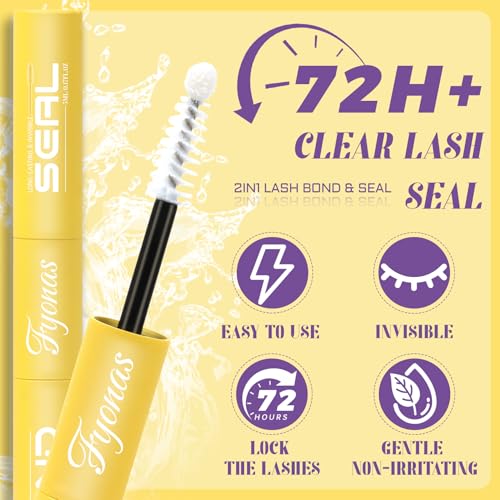 Fyonas Waterproof Lash Bond and Seal 2-in-1 White & Clear False Eyelash Adhesive (10ml)