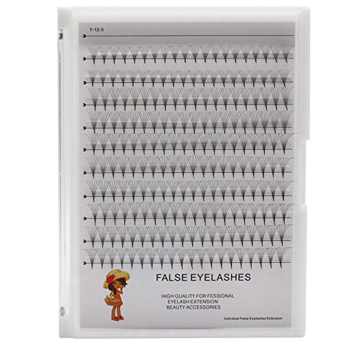 Bodermincer 12-13-15-16mm Mixed / 14-15-17-18mm Mixed Lashes Premade Russian Volume Fans 6D Mink Eyelashes short Stem D Curl Lash Pre made Eyelash Extensions Supplies (14-15-17-18mm Mixed)
