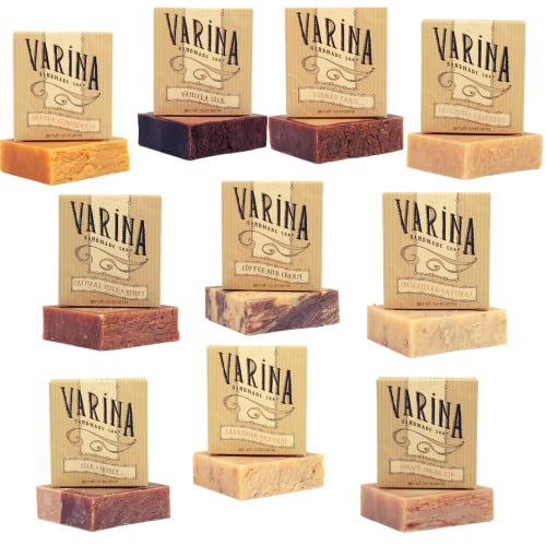 Natural Goat Milk Variety Bar Soap - Gentle Cleansing for Sensitive Skin, Sweet and Vanilla - 10 Pack