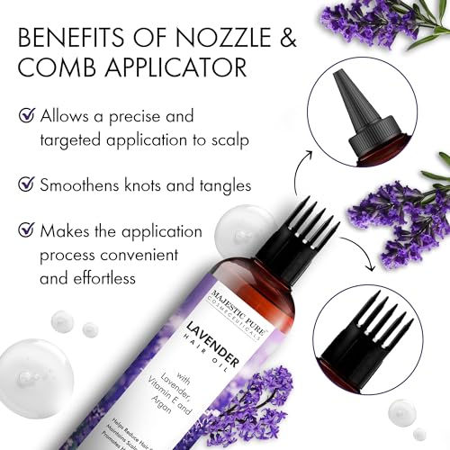 Majestic Pure Lavender Hair Oil with Biotin & Argan - 6.7 Fl Oz