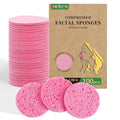 100-Count Natural Cellulose Facial Sponges for Cleansing & Makeup Removal