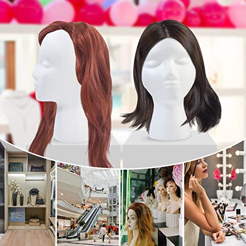 GliSun 3 Pcs Foam Wig Head Mannequin - Female Display Stand
