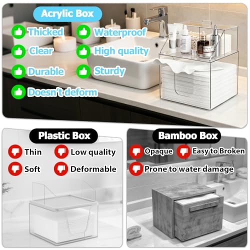 Acrylic Face Towel Holder | Double Layer Cosmetic Storage