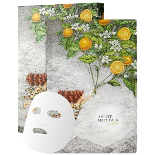 Art Fit Moisture Lifting Mask Sheet - Korean Panthenol & Cica Elasiticity Facial Mask for Dry Skin - Bouncy & Glow Skin - Aroma Theraphy Skincare - 5 sheets