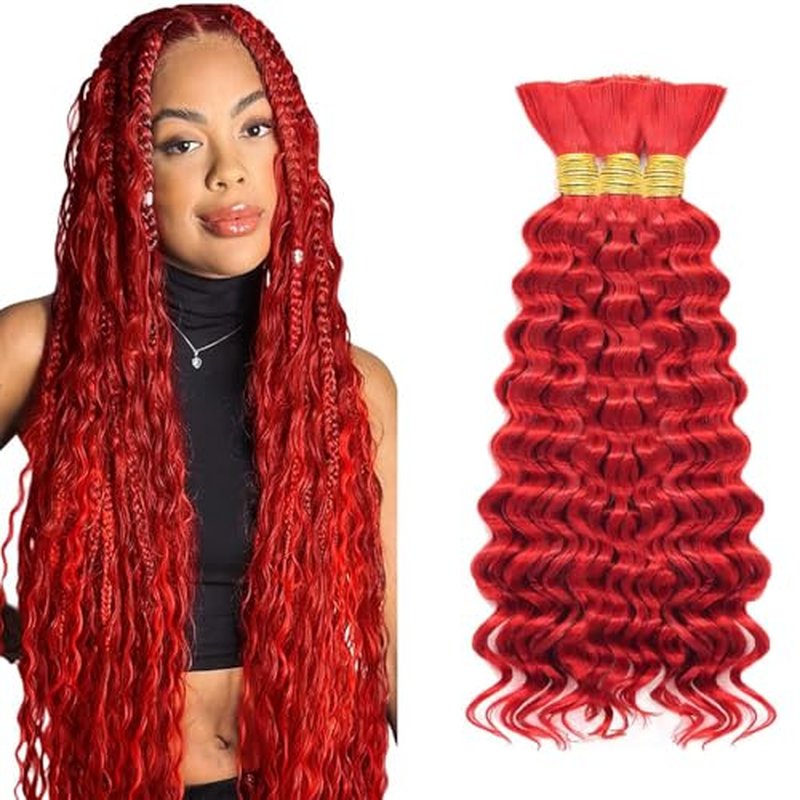 28 Inch Deep Wave Curly Human Hair Bundles for Braids