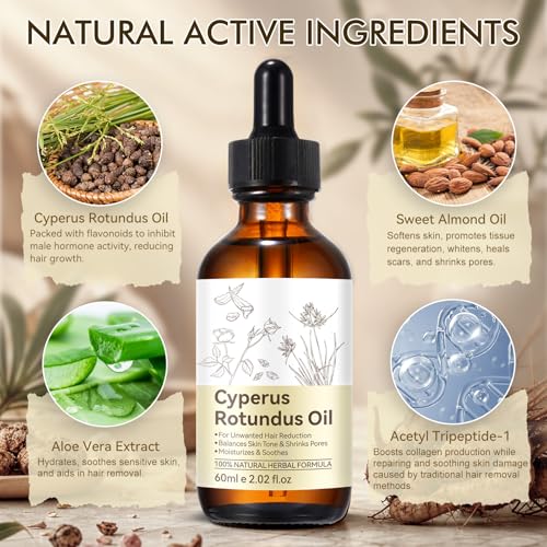 DLOMFVFQ Cyperus Rotundus Body & Hair Oil 2.02 Fl Oz Natural Hair Growth Reducer