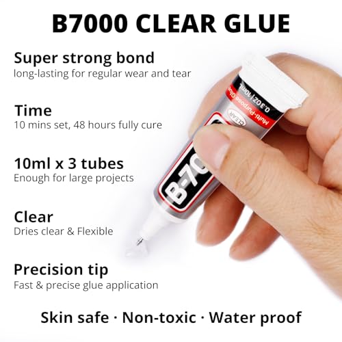 6500 Red Flatback Rhinestones Kit with B7000 Glue