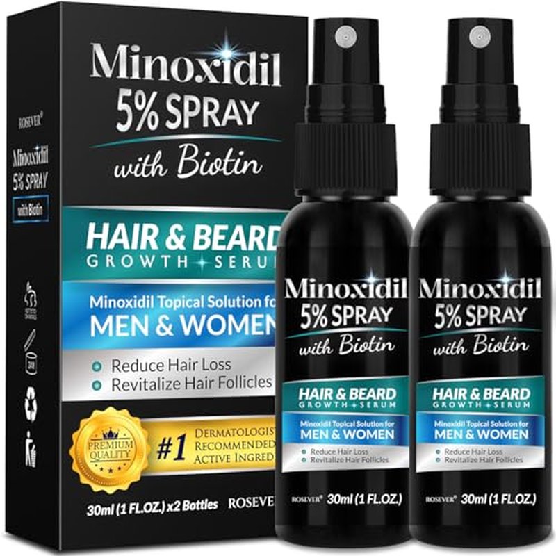 5% Minoxidil Hair Growth Spray for Men & Women - 2 Pack