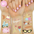 xo, Fetti Paris Themed Party Temporary Tattoos - 61 Foil Styles | Parisian Birthday Decorations, Ooh La La Party Accessory, Eiffel Tower Theme Favor, Cute Macaron Gift + Pink Party Supplies