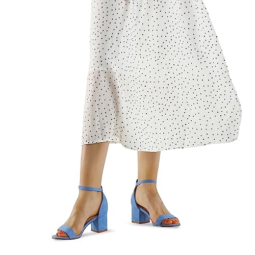 mysoft Women's Chunky Low Heels Open Toe Block Heeled Dress Ankle Strap Pump Wedding Sandals