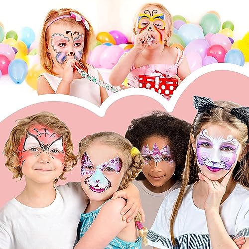 Beesjuy Face Painting Kits for Kids,12 Color Water Based Face Paint Crayon, Washable Kids Body Paint Makeup Sticks for Halloween, Birthday Party, Clown/Cosplay Makeup