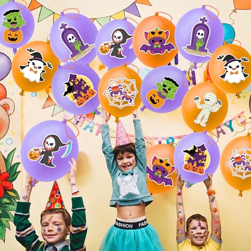 Halloween Party Favors 72 Pc Set - 48 Tattoos & 24 Punch Balloons