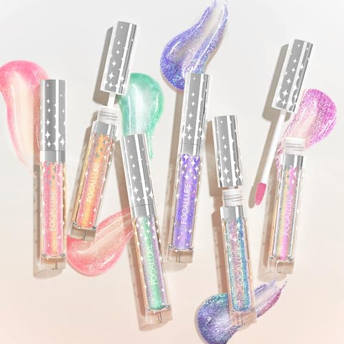 FOCALLURE Glitter Liquid Lipstick - Hydrating Shimmer Lip Gloss