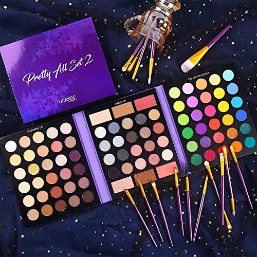 UCANBE 86 Color Eyeshadow Palette + 15pc Brush Set