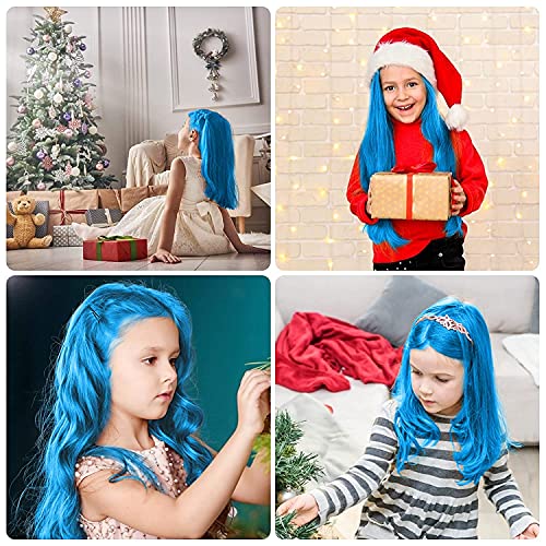 Hair Chalk Comb for Kids - 10 Pcs Blue Washable Temporary Hair Color