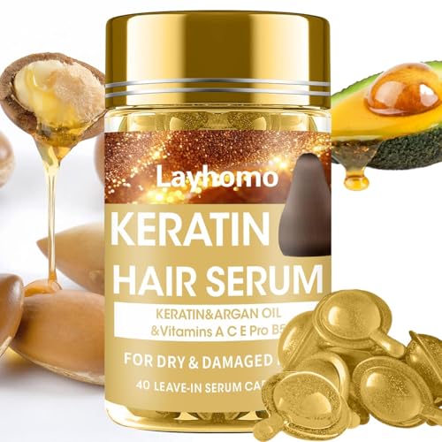 Layhomo Keratin Hair Treatment Serum Capsules for Dry, Damaged Hair