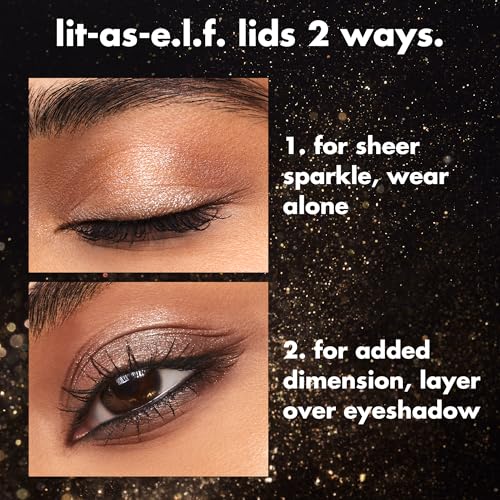 e.l.f. Fine as Fleck Glitter Eyeshadow - Certified Platinum, 0.07oz, Party-Ready Makeup