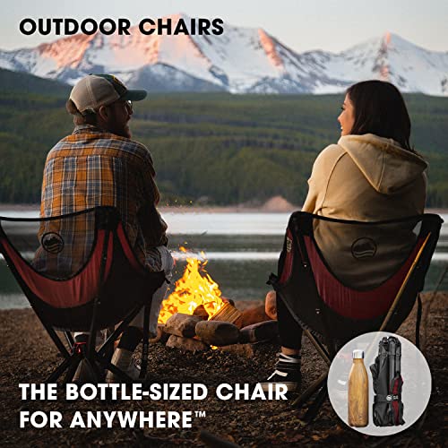 CLIQ Portable Chair - Lightweight Folding Chair for Camping - Supports 300 Lbs - Perfect for Outdoor Adventures - Red Chair