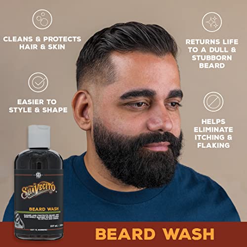Suavecito Beard Wash Set Cleansing and Conditioning Beard Kit For Men (8 oz. each)
