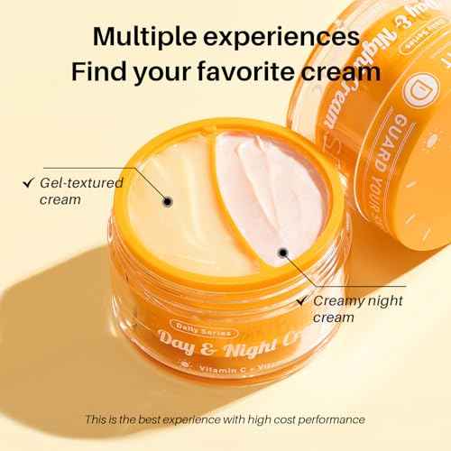 Day/Night Cream Set, Anti-Wrinkle Hydrating Day Gel with Vitamin C, Firming Renewal Night Cream with Vitamin A, 2-in-1 Anti-Aging Duo for All Skin Types, 2 * 1.7 Fl Oz