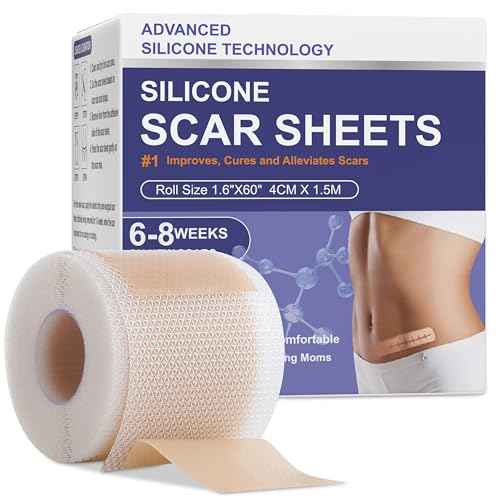 Silicone Scar Sheets, Advanced Medical Silicone Scar Tape(1.6"x 60"Roll-1.5M), Professional Grade Scar Removal Strip for Surgery, Tummy, Mouth, Face, C Section, Burn, Keloid, Acne Scars etc