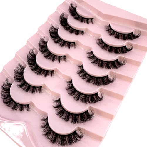 7 Pairs Faux Mink False Eyelashes Wispy Natural Look