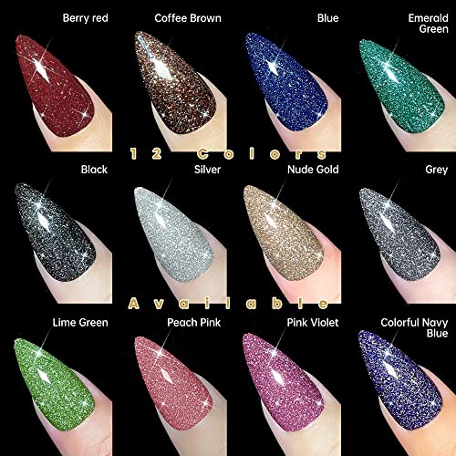 YTD Likomey Reflective Glitter Gel Nail Polish,15ml Galaxy Berry Red Flash Diamond Shimmer Gel,Sparkly Shiny Salon Home Nail Art Manicure UV Gel Varnish,SZ232