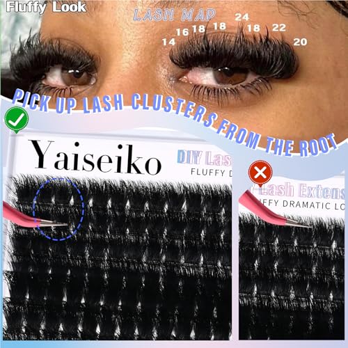 300D Lash Clusters Extensions 12-25mm Volume Wispy Individual Eyelashes