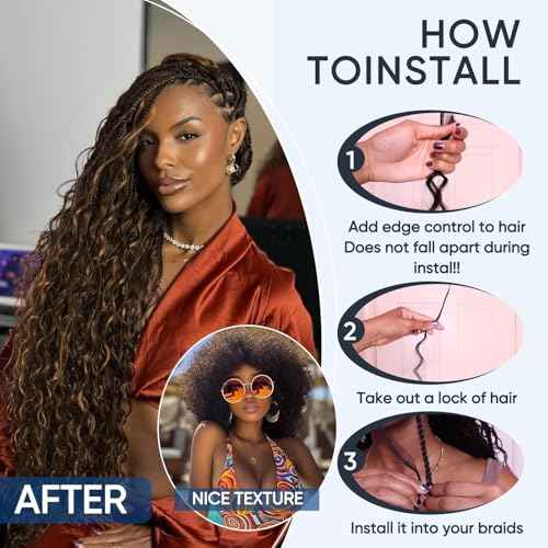 Human Braiding Hair for Boho Braids,150g 14 Inch 3 Bundles Highlight Deep Water Wave Bulk Boho Curly Human Hair Bundle for Braiding,4/30 Ombre No Weft Wet and Wavy Knotless Braiding Hair Extensions