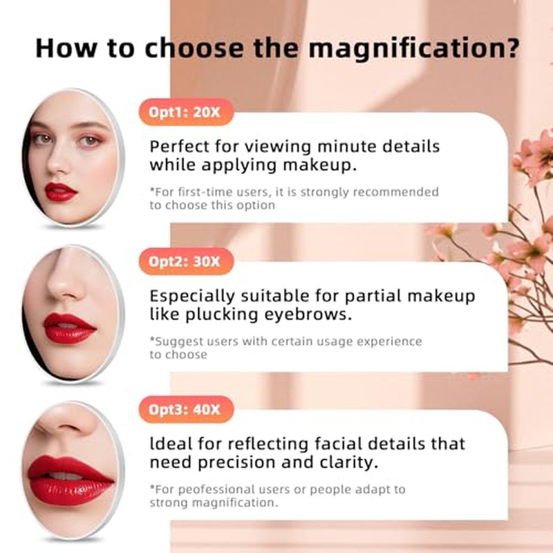 30X Magnifying Mirror with Suction Cups, 4.5" Travel Makeup