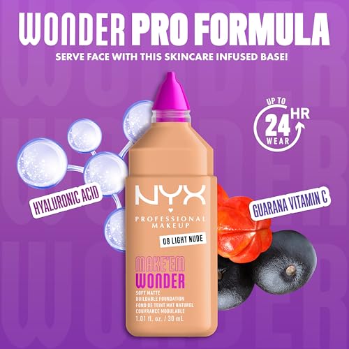 NYX Make 'Em Wonder Liquid Foundation 24H Soft Matte - Light Nude