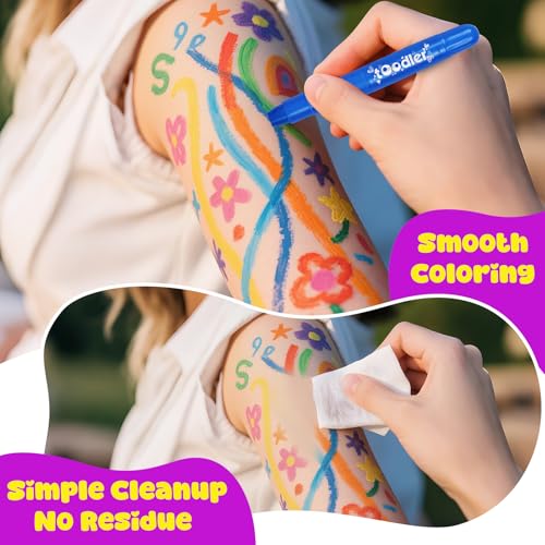 10 Glow in the Dark Face Paint Sticks under UV Light, Kids Easter Basket Stuffers, Washable Neon Body Paint Crayons, Mess-Free Black Light Paint for Glow Party Supplies Makeup Trendy Gifts
