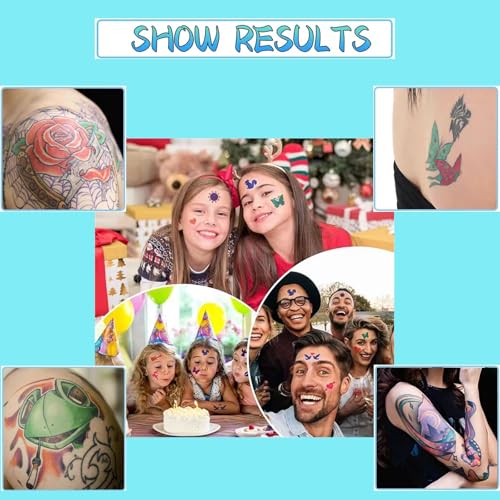 Temporary Tattoo Markers Set with 15 Stencils