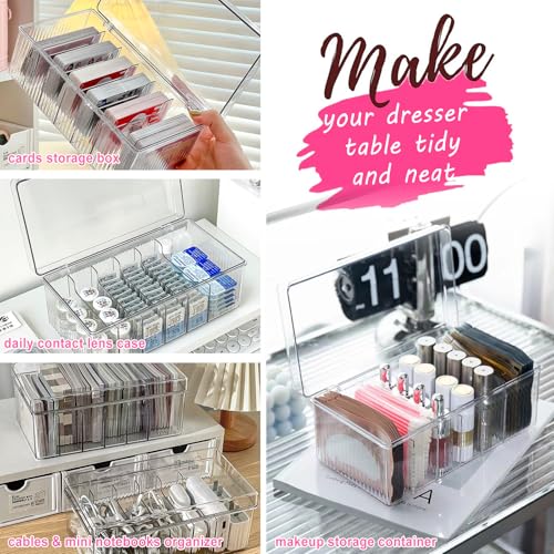 Acrylic Lash Extension Organizer with Lid - 6 Compartment Storage Box