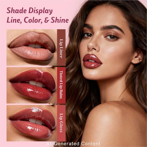 KIMUSE 3-Piece Lip Combo Set – Plumping Lip Kit with Gloss, Balm & Liner