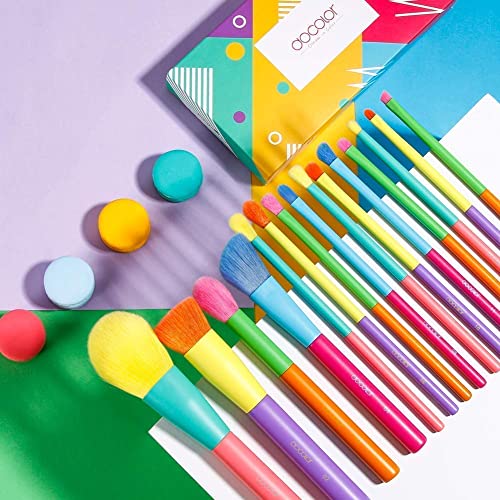 Docolor 15 Pcs Colourful Makeup Brush Set + 48 Colors BOOM Eeyshadow Palette Ultra Pigmented Matte Shimmer Metallic Natural Blendable Soft Cream Powder Long Lasting Waterproof Make Up Eye Shadow Palet