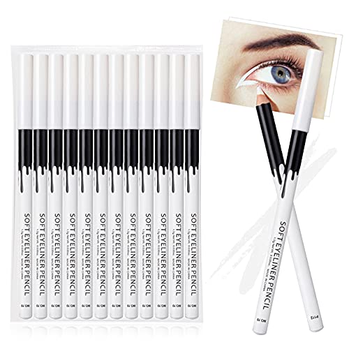 Erinde White Eyeliner Pencil Set - 12 Pack Waterproof