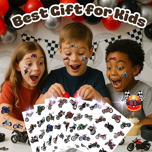 96 Motorcycle Temporary Tattoos - Dirt Bike Party Favors