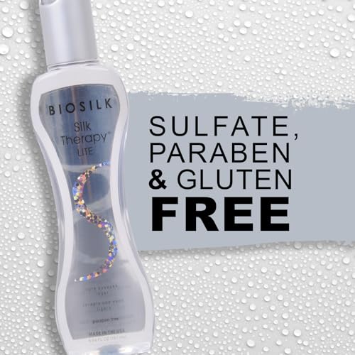 BioSilk Silk Therapy Lite, Leave-In Reconstructing Treatment To Smooth Fine & Thin Hair, Sulfate, Paraben & Cruelty-Free, 5.64 Oz