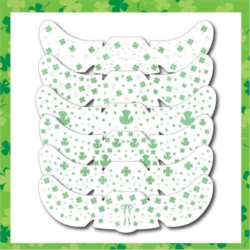St. Patrick's Day Glitter Face Tattoos - 6 Sheet Shamrock Stickers