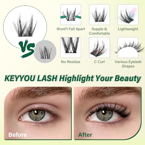 Lash Clusters Kit 8-18mm Wispy C Curl False Eyelash Extensions