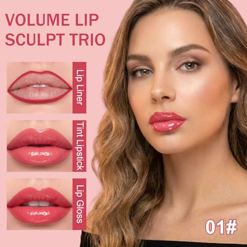 3-Piece Lip Combo Set: Matte Liner, Hydrating Lipstick & Gloss